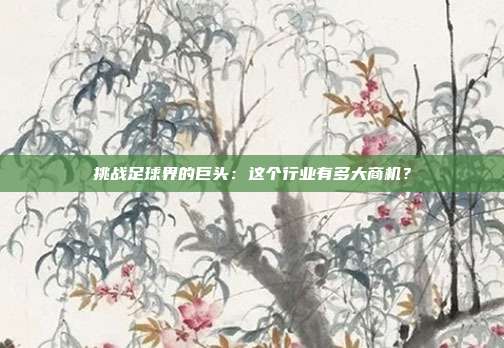 挑战足球界的巨头：这个行业有多大商机？