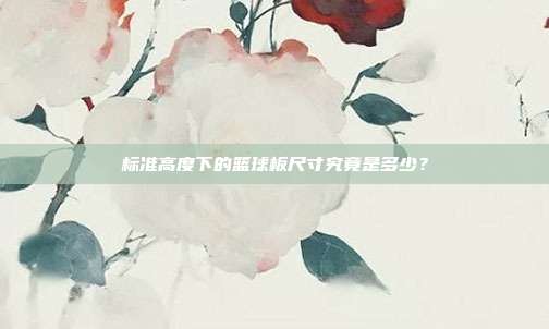 标准高度下的篮球板尺寸究竟是多少？