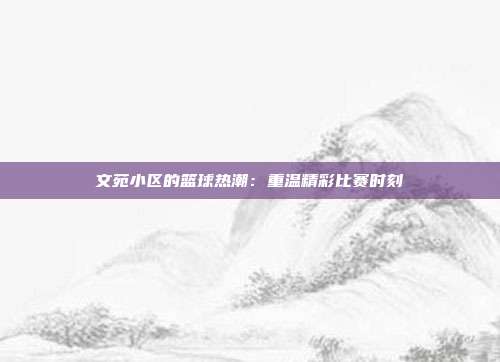 文苑小区的篮球热潮：重温精彩比赛时刻