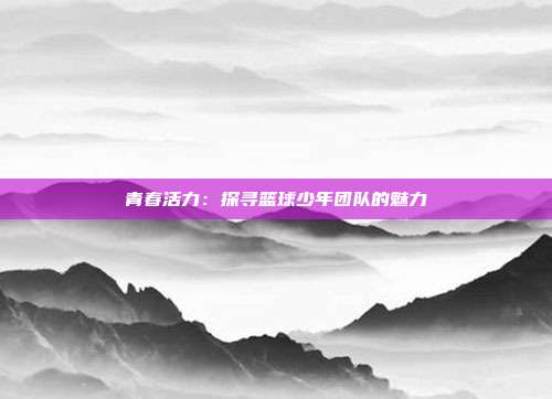 青春活力：探寻篮球少年团队的魅力