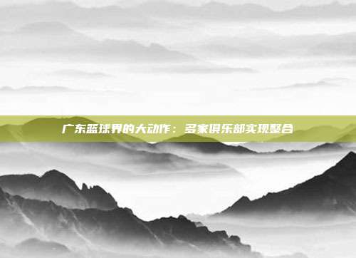 广东篮球界的大动作：多家俱乐部实现整合