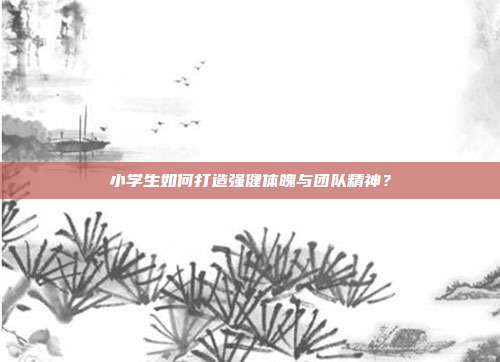 小学生如何打造强健体魄与团队精神？