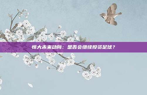 恒大未来动向：是否会继续投资足球？