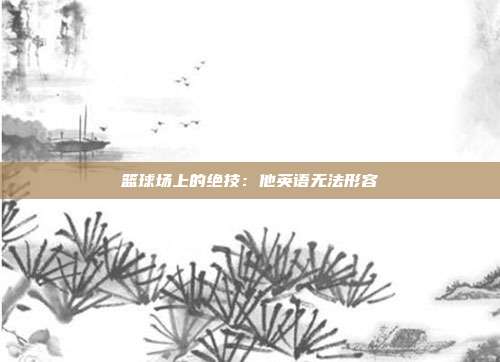 篮球场上的绝技：他英语无法形容