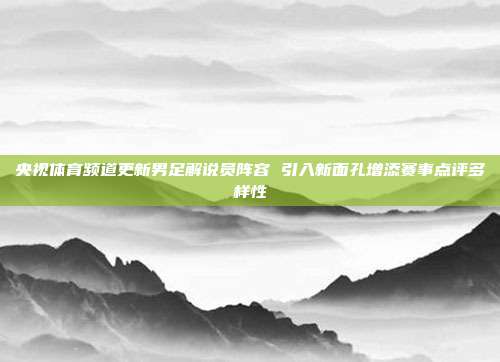 央视体育频道更新男足解说员阵容 引入新面孔增添赛事点评多样性