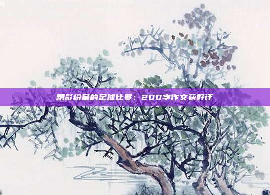 精彩纷呈的足球比赛：200字作文获好评