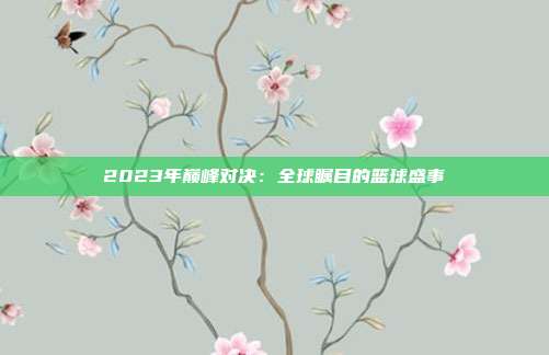 2023年巅峰对决：全球瞩目的篮球盛事