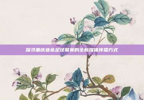 探寻重庆业余足球联赛的全新媒体传播方式