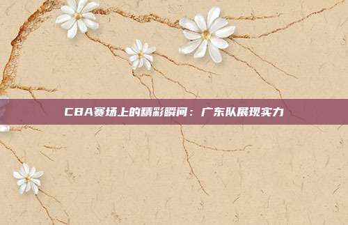 CBA赛场上的精彩瞬间：广东队展现实力