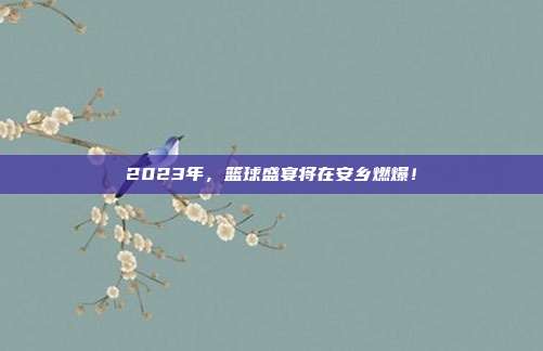 2023年，篮球盛宴将在安乡燃爆！