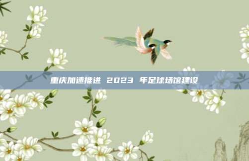 重庆加速推进 2023 年足球场馆建设