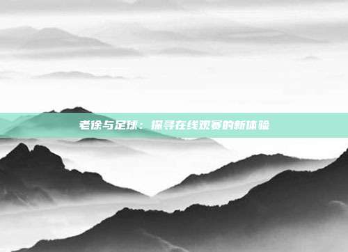 老徐与足球：探寻在线观赛的新体验