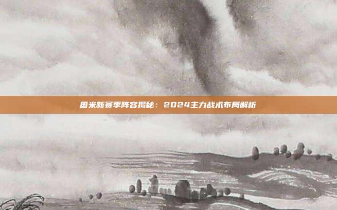 国米新赛季阵容揭秘：2024主力战术布局解析