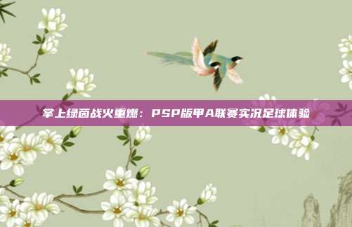 掌上绿茵战火重燃：PSP版甲A联赛实况足球体验