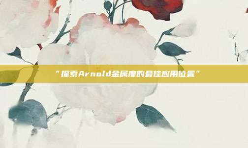 “探索Arnold金属度的最佳应用位置”