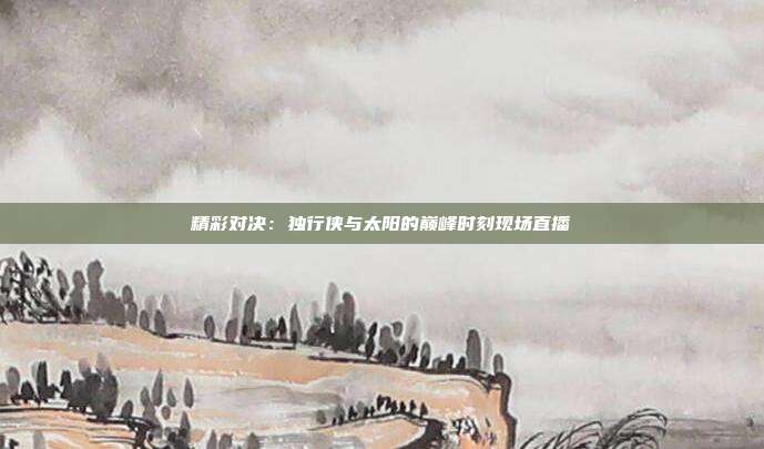 精彩对决：独行侠与太阳的巅峰时刻现场直播