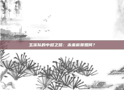 玉溪队的中超之路：未来前景如何？