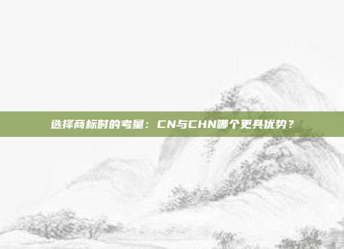 选择商标时的考量：CN与CHN哪个更具优势？