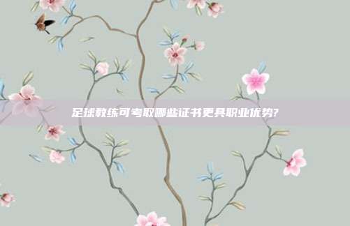 足球教练可考取哪些证书更具职业优势?