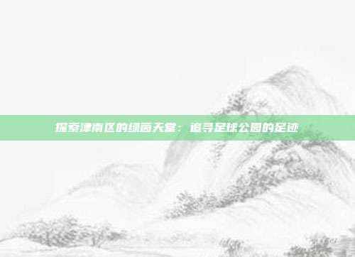 探索津南区的绿茵天堂：追寻足球公园的足迹