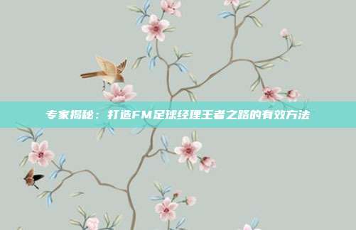 专家揭秘：打造FM足球经理王者之路的有效方法