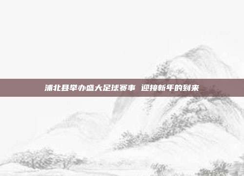 浦北县举办盛大足球赛事 迎接新年的到来